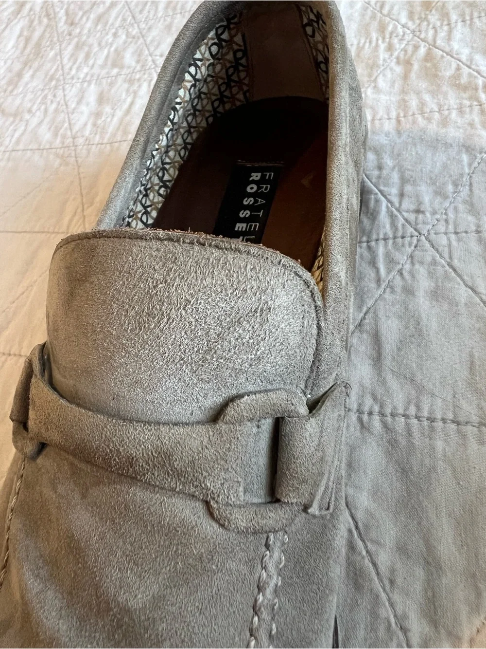 Fratelli Rossetti Estate Men 7 UK 8 US Taupe Suede Horsebit Loafers Shoes Italy
